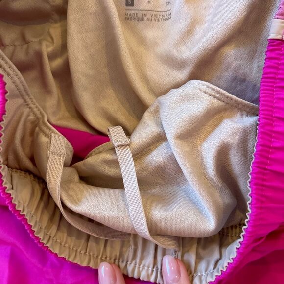 Nike Tempo Women's Dri-FIT Mid-Rise Brief-Lined Running Shorts Pink and Cream - Picture 4 of 5